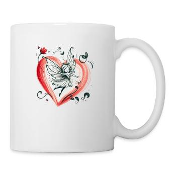 Fairy Drawing Heart - Mug - white - Right