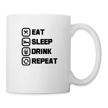 Eat sleep drink repeat - Mug blanc - blanc - Droite