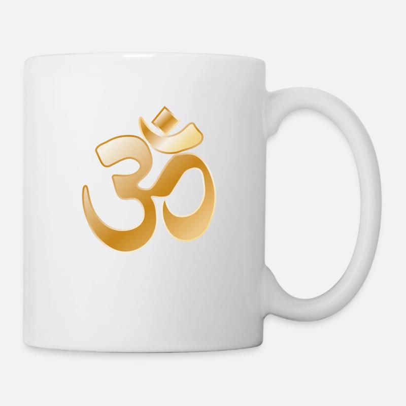 Om (Aum) Gold-Symbol - Tasse - Weiß