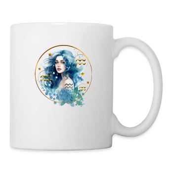 Sternzeichen Wassermann. Aquarius - Tasse - Weiß - Rechts