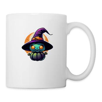 Halloween - Kürbis Hexen Hut - Tasse - Weiß - Rechts