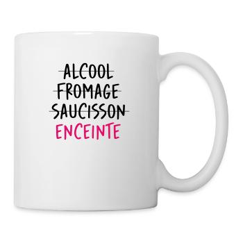 Alcool Fromage Saucisson ? Non Enceinte ! - Mug blanc - blanc - Droite