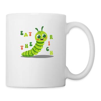 Chenille mignonne - mangez les riches - Mug blanc - blanc - Droite