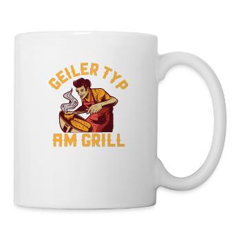 Geiler Typ Am Grill Grillen BBQ Griller - Tasse - Weiß - Rechts
