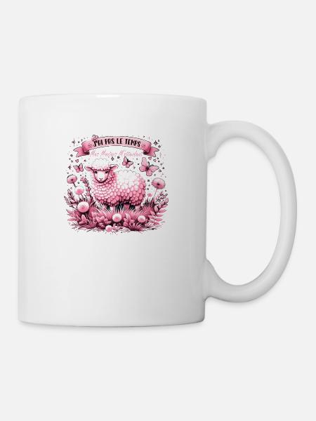Citation sur les moutons, tee shirt femme mouton - Tasse - Weiß