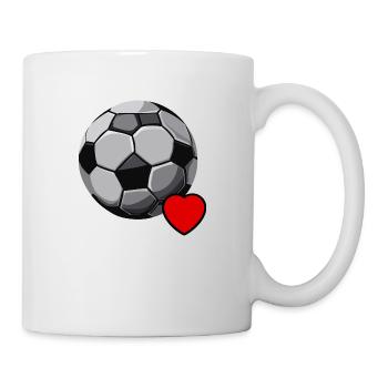 Ich liebe Fußball - Tasse - Weiß - Rechts