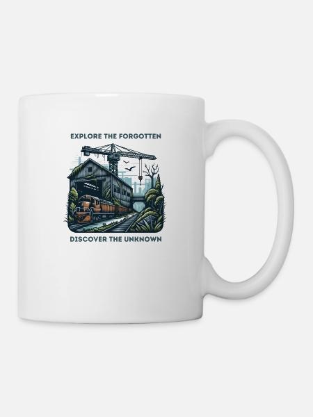 "Explore the forgotten, discover the unknown" - Mug - white
