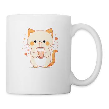 Cat Kawaii Bubble Tea Boba Tea - Mug - white - Right