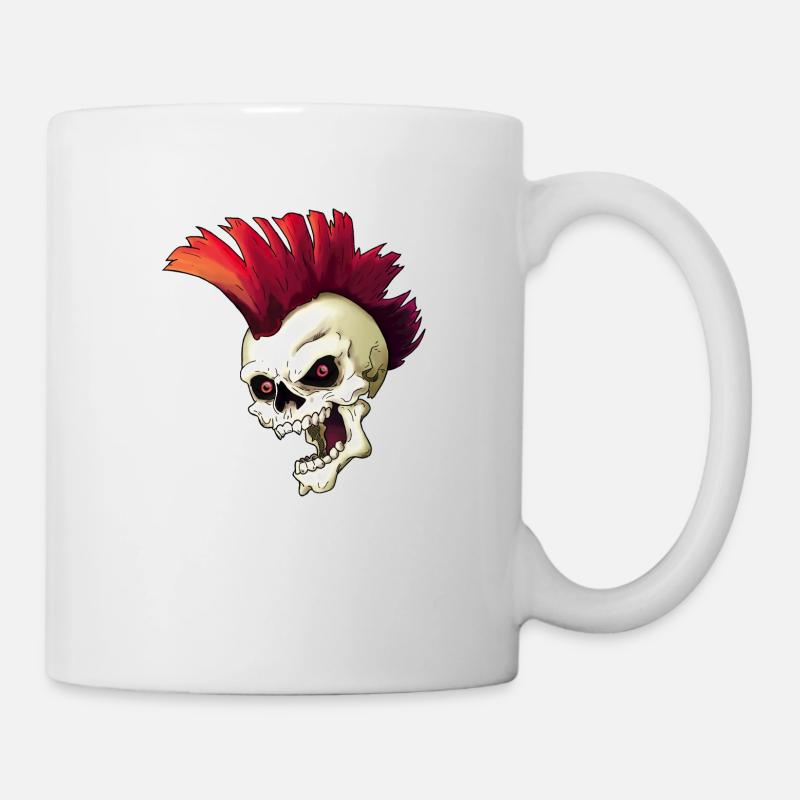 Punk Skull - Tasse - Weiß