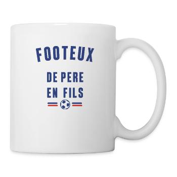 Footeux de père en fils - Mug blanc - blanc - Droite