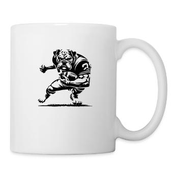 Bulldogge spielt American Football eNFLamed - Tasse - Weiß - Rechts