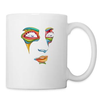 Beautiful female paint art Face colorful woman - Mug - white - Right