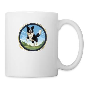 Cheerful Border Collie dog - Mug - white - Right