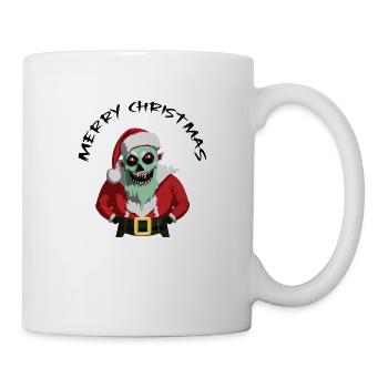 Zombie Weihnachtsmann / Frohe Weihnachten - Tasse - Weiß - Rechts