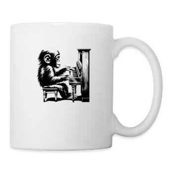 Singe Orchestre Piano Street Art Banksy Style - Mug blanc - blanc - Droite