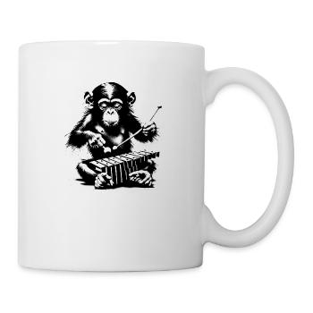 Cute Little Monkey | Orchestra in Banksy style - Mug - white - Right