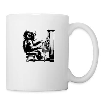 Singe Orchestre Piano Street Art Banksy Style - Mug blanc - blanc - Droite
