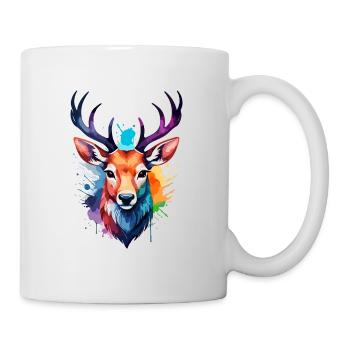 Deer in Watercolors Cool Watercolor Antlers - Mug - white - Right
