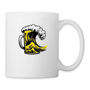 Die große Bierwelle Bierquelle Schaumige Schönheit - Tasse - Weiß - Rechts