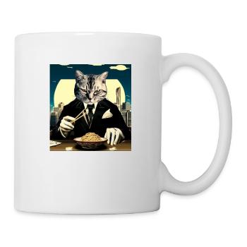 Chat Japonais Ramen Japon - Mug blanc - blanc - Droite