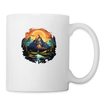 Berg Shirt für Wanderer & Wanderinnen. Alpen Natur - Tasse - Weiß - Rechts