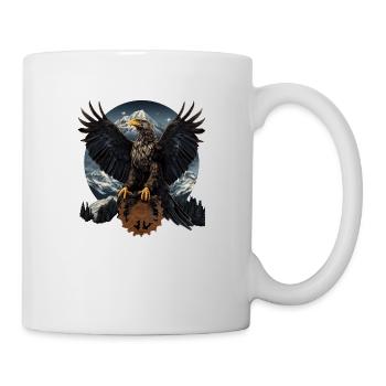 Steinadler mit Berg Adler Design - Tasse - Weiß - Rechts