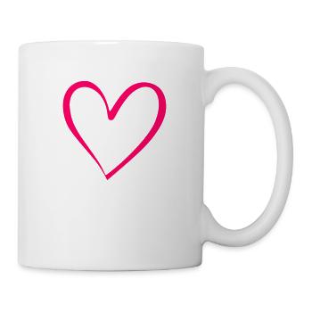 Herz Pink - Tasse - Weiß - Rechts