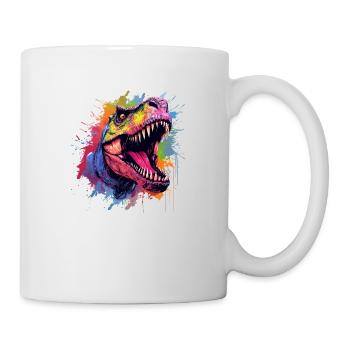 T-Rex Dinosaurier Dino Design für Herren & Damen - Tasse - Weiß - Rechts