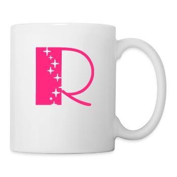 Buchstabe R Glitzer - Tasse - Weiß - Rechts