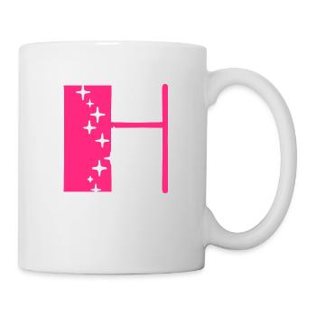 Buchstabe H Glitzer - Tasse - Weiß - Rechts