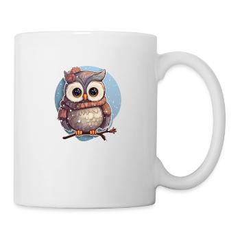Süsses Eulenmädchen im Winter - Tasse - Weiß - Rechts