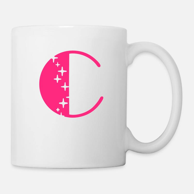 Buchstabe C Glitzer - Tasse - Weiß