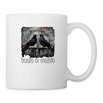 Wikinger Odins Raben Hugin und Munin Kelten - Tasse - Weiß - Rechts