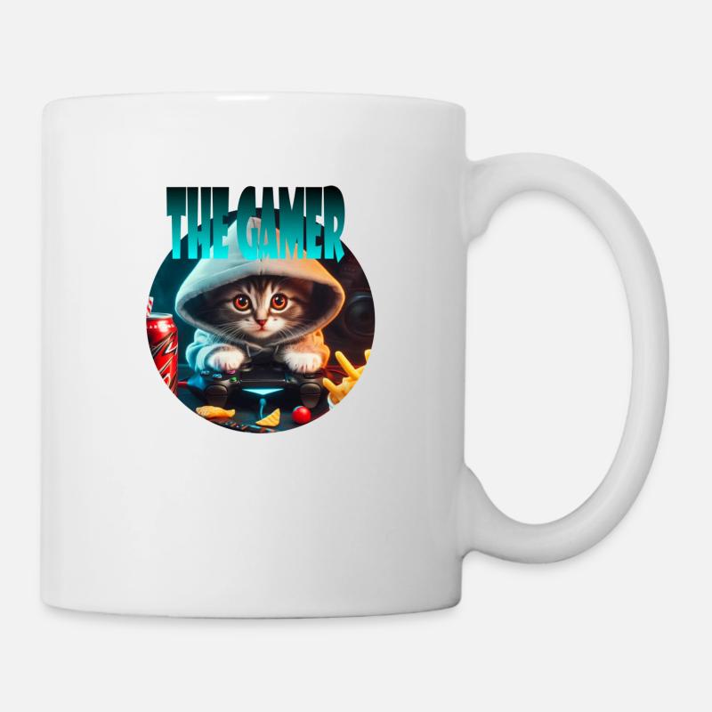 Gamer Cat - Tasse - Weiß