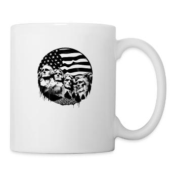 Mont Rushmore USA drapeau street art pochoir - Mug blanc - blanc - Droite