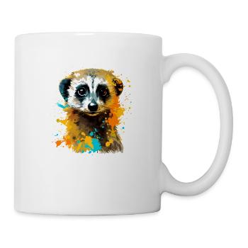 Cute meerkat in vintage style. Animal lover - Mug - white - Right
