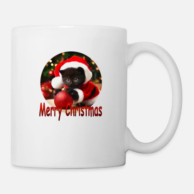 Joyeux Noël Chat 02 - Mug blanc - blanc