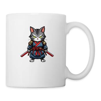 Samurai-Katze #19 - Tasse - Weiß - Rechts