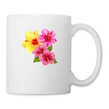 Hawai Aloha Blumen - Tasse - Weiß - Rechts
