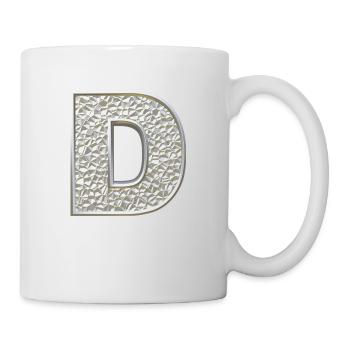 D, letter, letter D, initial, initial D, monogram, - Tasse - Weiß - Rechts