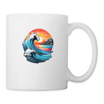 Welle - Sommer - Urlaub - Jahrgang - Tasse - Weiß - Rechts