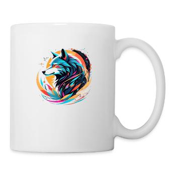 Wolf und Berg - Schützende Natur - Tasse - Weiß - Rechts