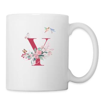 Letter y floral - gift idea - Mug - white - Right