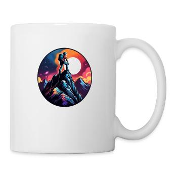 Klettern - Mond - Weltraum - Tasse - Weiß - Rechts
