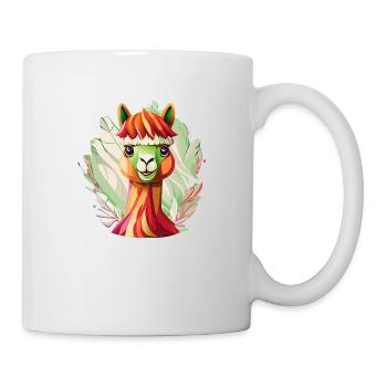 Splash Art Lama - Tasse - Weiß - Rechts