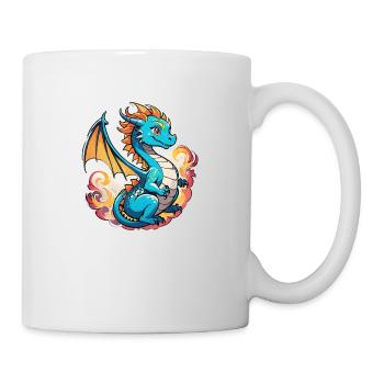 Asiatischer Babydrache - Japan - Chinesisch - Tasse - Weiß - Rechts