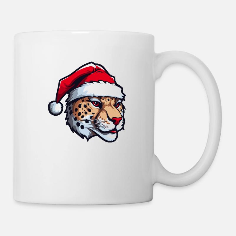 Tête de guépard Noël Noël - Mug blanc - blanc