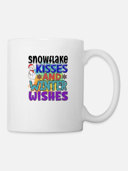 Snowflake kisses and winter wishes - Mug blanc - blanc