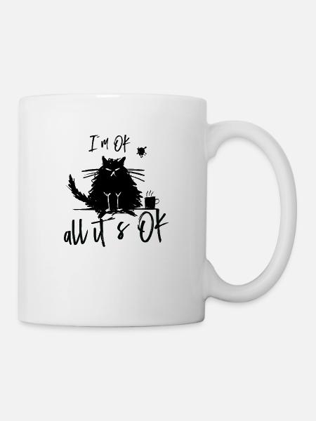 Chat drôle drôle - Mug blanc - blanc