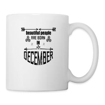 Beautiful people are born in december - Mug - white - Right